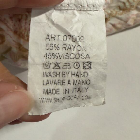 Sofia Made in Italy Sofia Smock Neckline Tiered Dress Multicolor Earth Tone Boho - Picture 8 of 9